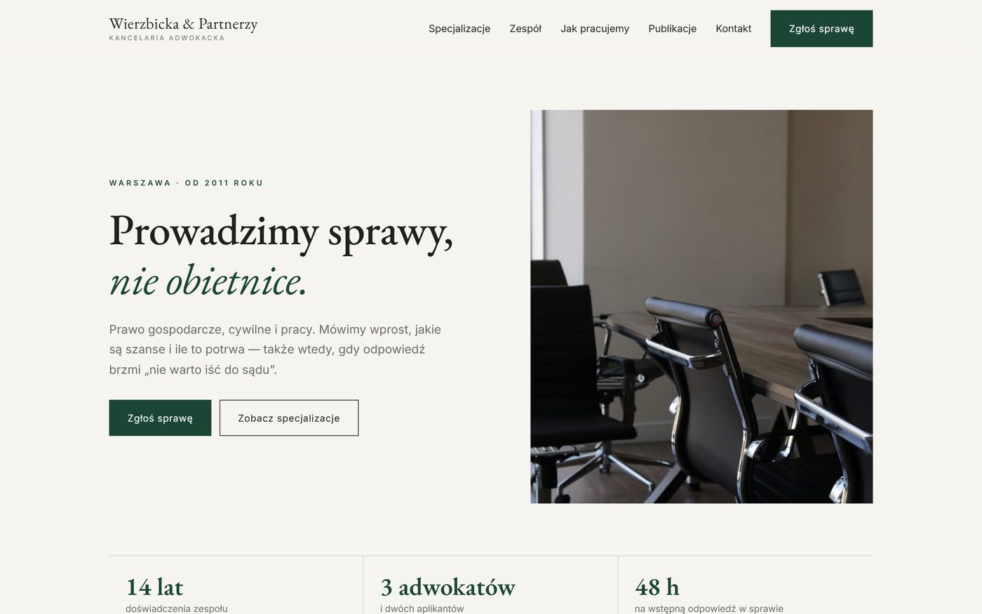 Strona kancelarii — realizacja z naszego portfolio
